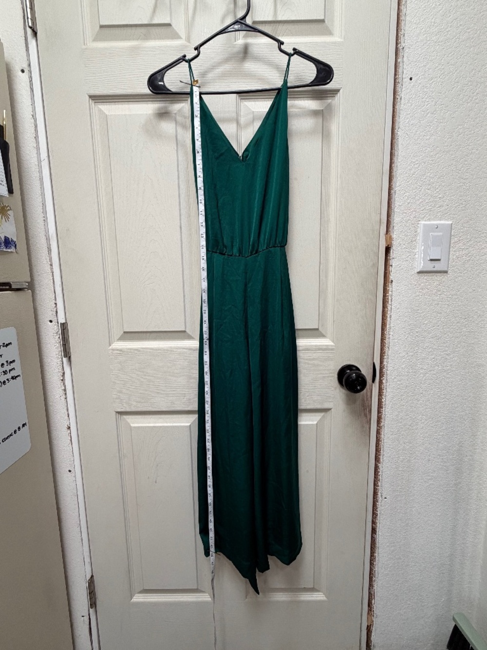 H&M Dark Green Sleeveless V-Neck Jumpsuit Romper with Matching Fabric Tie Belt